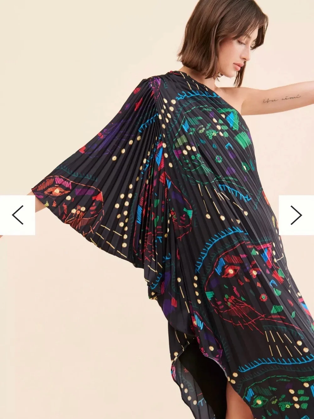 Hutch Printed One-Shoulder Gown black XSP - Picture 2 of 4